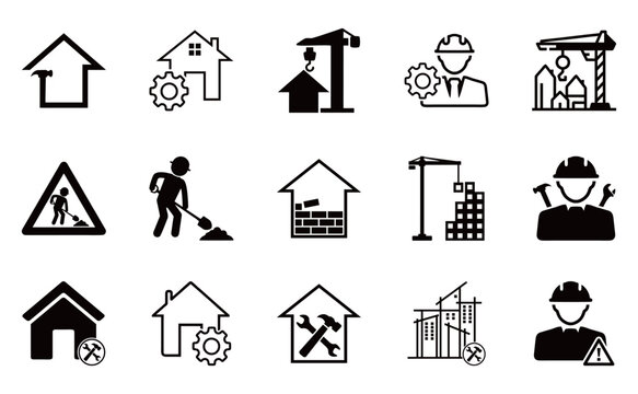 Construction icon set logo