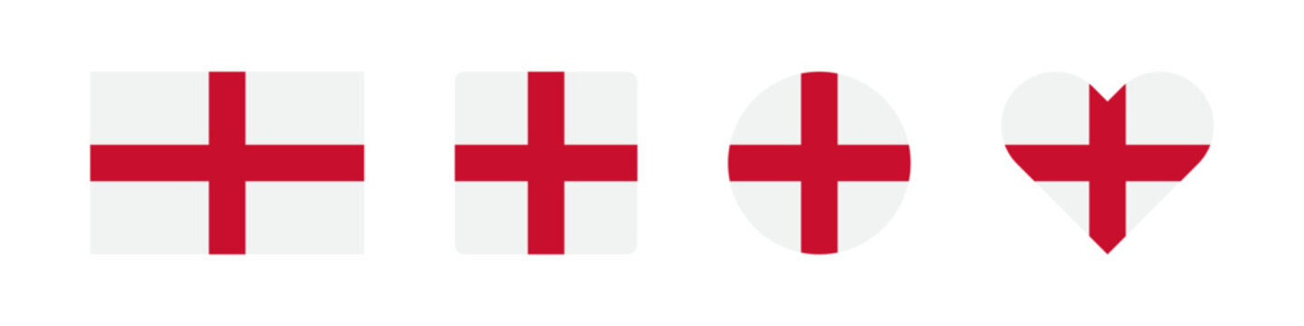 England icon. English flag signs. National badge symbol. Europe country symbols. Culture sticker icons. Vector isolated sign.