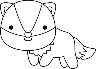  a vector of a badger in black and white coloring
