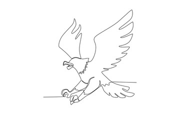 One line drawing of a Hawk. Trendy continuous line vector design graphic illustration Vector Format
