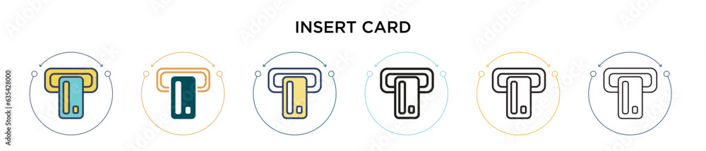 Poster insert card icon in filled, thin line, outline and stroke style. vector illustration of two colored 