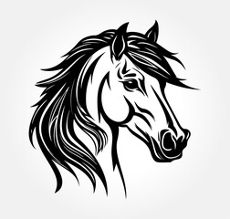 Pferd Pony Silhouette Vektor Logo Symbol