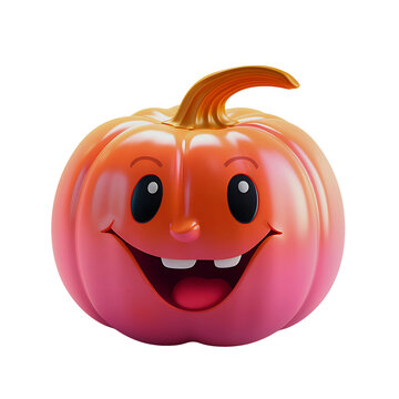 Friendly pumpkin jack. Halloween, spooky season, jack o lantern. Cartoon character. White or transparent background, png. Ai generated