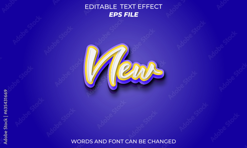 Poster new text effect, font editable, typography, 3d text. vector template