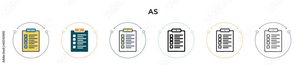 Poster assignment icon in filled, thin line, outline and stroke style. vector illustration of two colored a