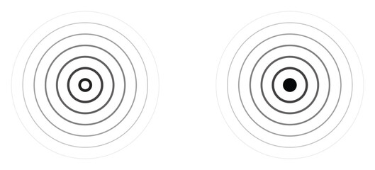 Blue radio station signal. Sound wave background. Circle spin vector background. Vector icon.