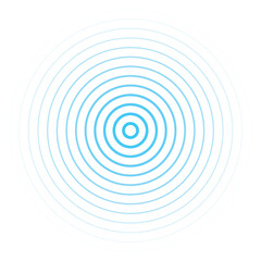 Blue radio station signal. Sound wave background. Circle spin vector background. Vector icon.