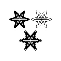 Fototapeta premium Six rays star shape logo. Abstract vector sign