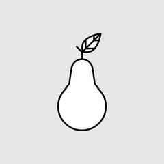 Pear fruit line icon. Vector illustration.