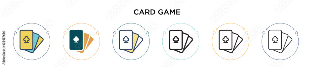 Poster card game icon in filled, thin line, outline and stroke style. vector illustration of two colored an