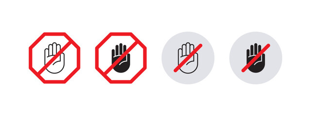Do not touch icons. Notice do not touch. Vector scalable graphics