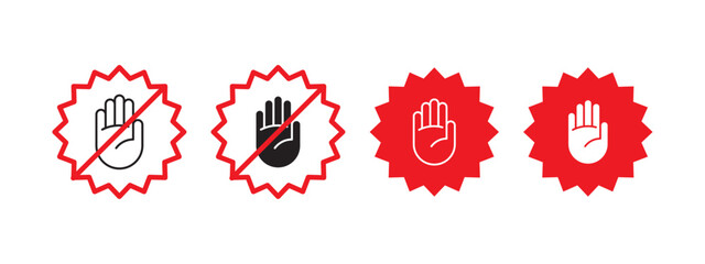 Dont touch icons. Notice do not touch. Warning sign. Vector scalable graphics