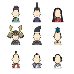 日本の歴史アイコンイラスト集