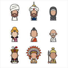 世界の歴史アイコンイラスト集