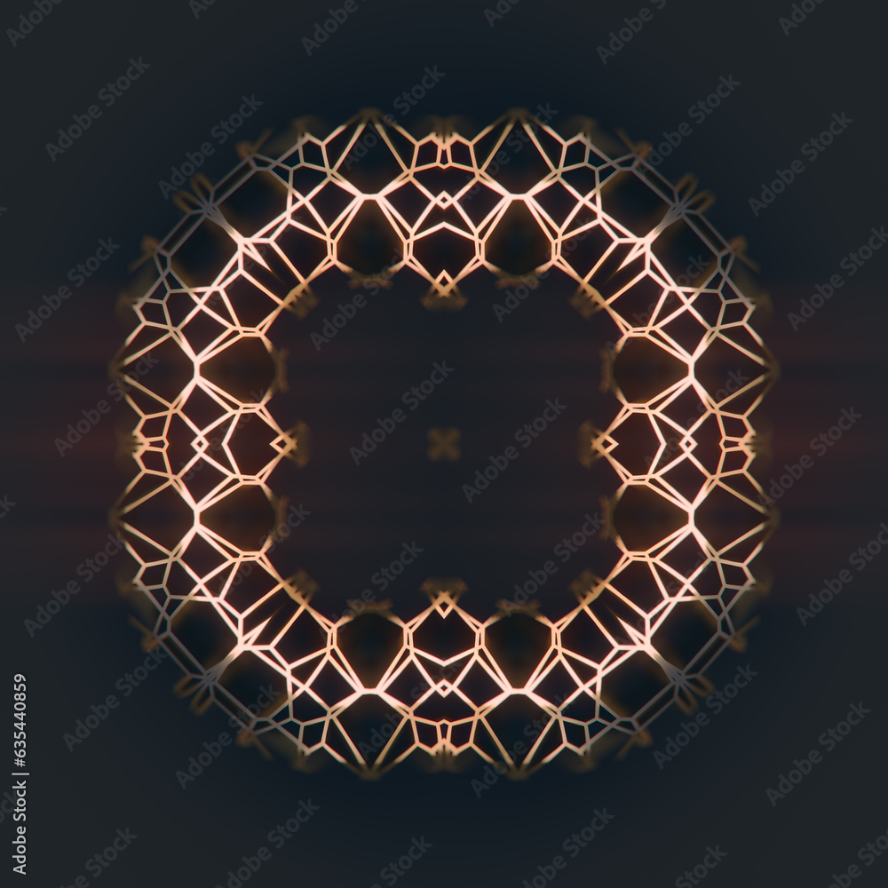 Aufkleber digital illustration of sparkling gold wire pattern, expensive glamorous background. 3d rendering