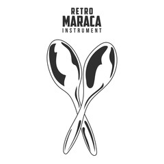 Retro Maraca Instrument Vector Illustration, Mexican Music Instrument Stock Vector