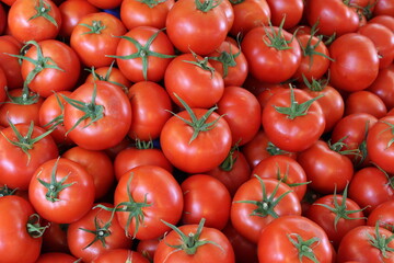 healthy food natural background of red tomatoes