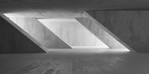 Abstract interior design concrete room. Architectural background