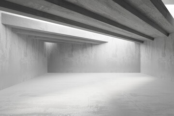 Abstract empty modern interior. Concrete walls