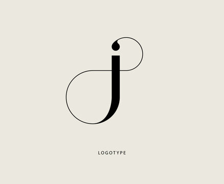 Vector logo in the shape of the letter "j". Elegant minimalist logo.