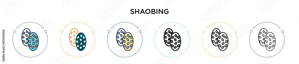 Poster shaobing icon in filled, thin line, outline and stroke style. vector illustration of two colored and