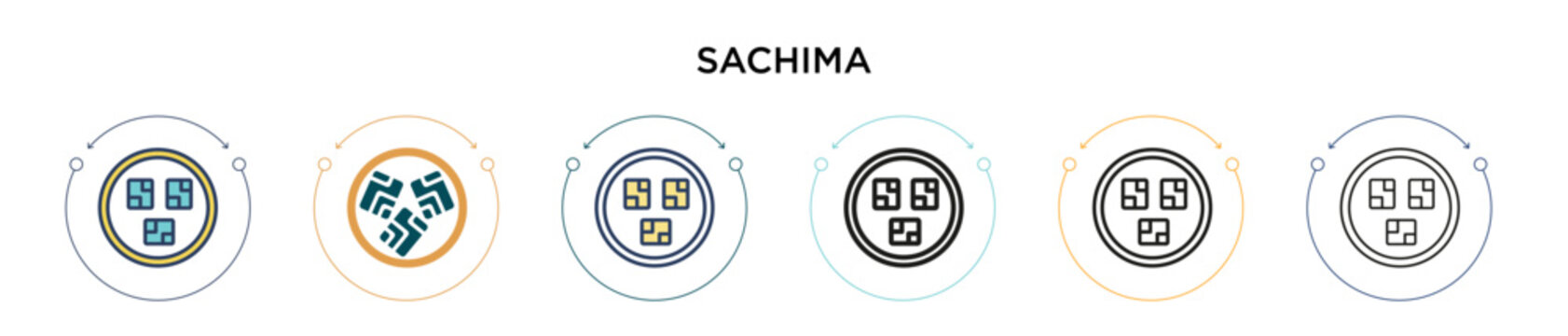 Sachima icon in filled, thin line, outline and stroke style. Vector illustration of two colored and black sachima vector icons designs can be used for mobile, ui, web