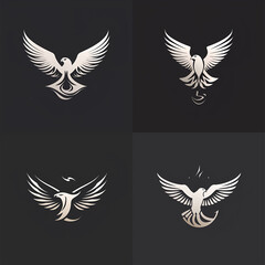 Bird illustration icon logo design