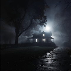 A creepy Hunted Halloween house