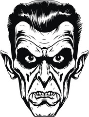 Scary Dracula Dracula Head, Halloween Monster Dracula, Vector illustration, SVG	
