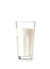Glass of milk isolated on white background