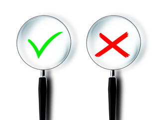 Lupe mit Grünem Ok Zeichen