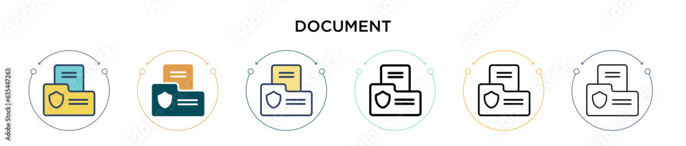 Poster document icon in filled, thin line, outline and stroke style. vector illustration of two colored and