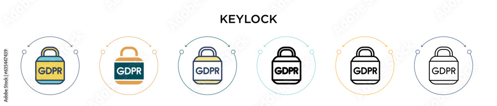 Poster keylock icon in filled, thin line, outline and stroke style. vector illustration of two colored and 