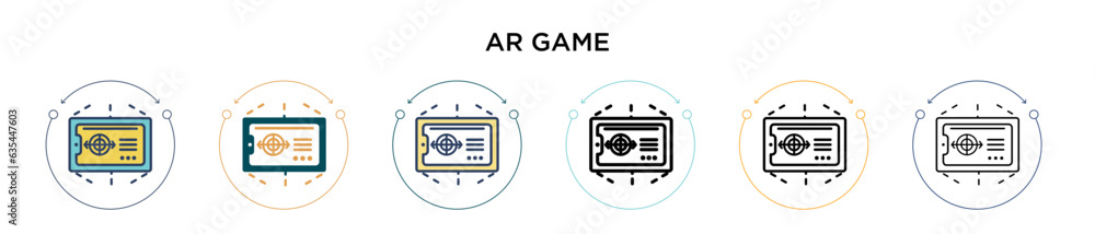 Poster ar game icon in filled, thin line, outline and stroke style. vector illustration of two colored and 