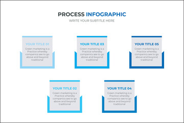 Business infographics. Timeline design rectangular template with icons and 5 options, steps or process. Vector illustration.
