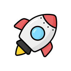 Simple Rocket lineal color icon. The icon can be used for websites, print templates, presentation templates, illustrations, etc