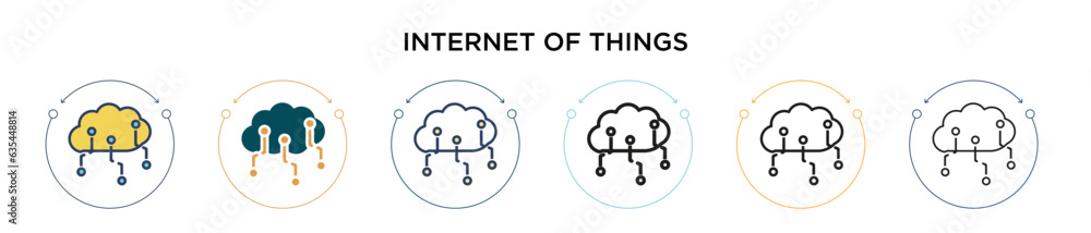 Poster internet of things icon in filled, thin line, outline and stroke style. vector illustration of two c