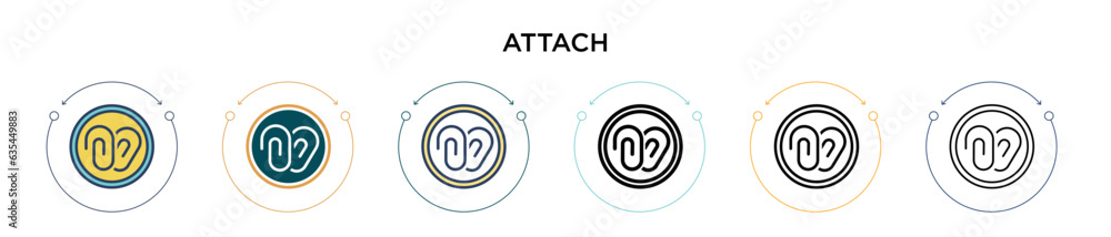 Poster attach icon in filled, thin line, outline and stroke style. vector illustration of two colored and b
