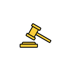 Gavel icon vector for web and mobile app. judge gavel sign and symbol. law icon. auction hammer