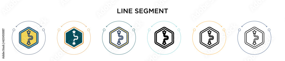 Poster line segment icon in filled, thin line, outline and stroke style. vector illustration of two colored