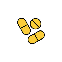 Pills icon vector for web and mobile app. capsule icon. Drug sign and symbol