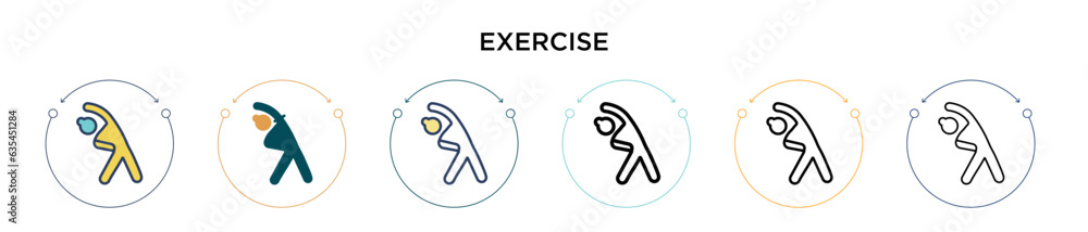Poster exercise icon in filled, thin line, outline and stroke style. vector illustration of two colored and