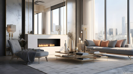 Modern elegance with a stunning fireplace
