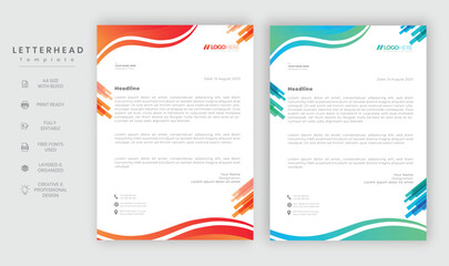 Modern letterhead Corporate gradient letterhead template design in business style