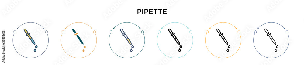 Poster pipette icon in filled, thin line, outline and stroke style. vector illustration of two colored and 