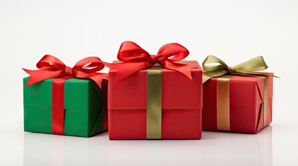 gift box with ribbon isolated on background created with Generative AI technology