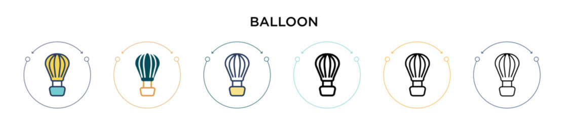 Balloon icon in filled, thin line, outline and stroke style. Vector illustration of two colored and black balloon vector icons designs can be used for mobile, ui, web © Digital Bazaar