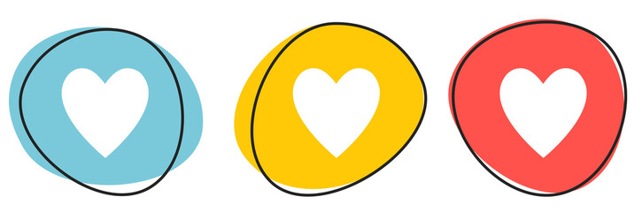 Button Banner für Website oder Business: Herz oder Liebe - obrazy, fototapety, plakaty