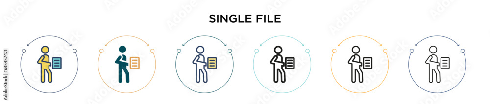 Poster single file icon in filled, thin line, outline and stroke style. vector illustration of two colored 