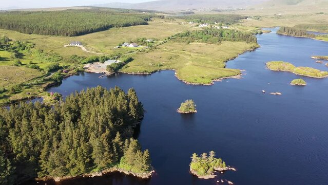 Aereal of Lough Craghy fishery by Dungloe in County Donegal - Ireland